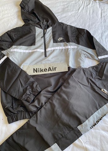 Nike Air Siyah Gri Kapusonlu Spor Takim