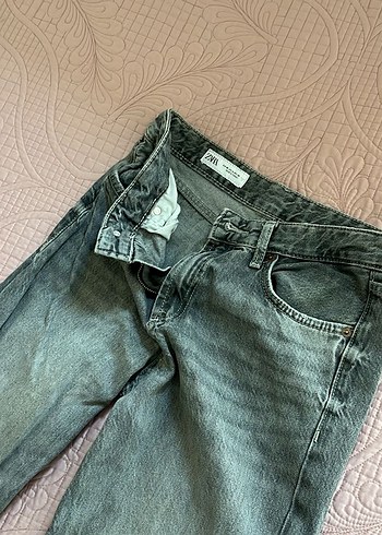 s Beden Gri, Geniş Kesim, Midi Boy Kadın Kot Pantolon