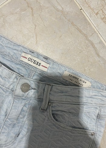 Düğmeli Gri Desenli Kadın Skinny Jean - Görsel 5