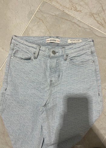 Düğmeli Gri Desenli Kadın Skinny Jean