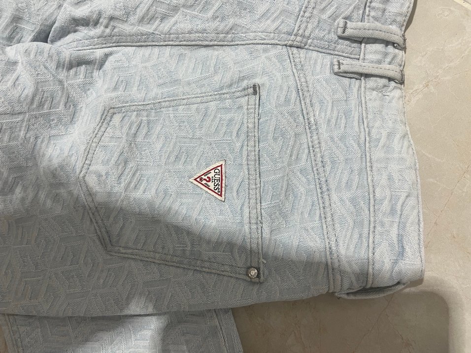 Düğmeli Gri Desenli Kadın Skinny Jean - Görsel 3