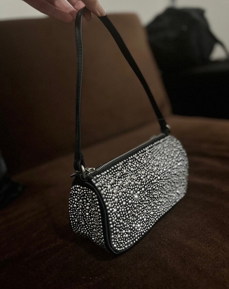 Siyah Payetli Desenli Kadın Çanta - Görsel 4