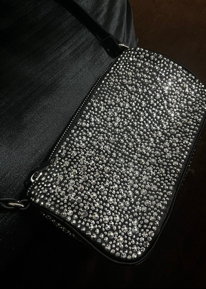 Siyah Payetli Desenli Kadın Çanta - Görsel 3
