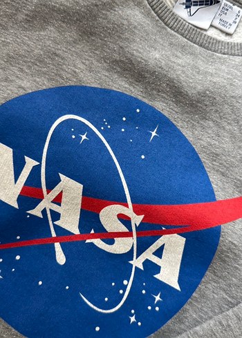 xs Beden gri Renk Gri NASA Baskılı Kadın Sweatshirt