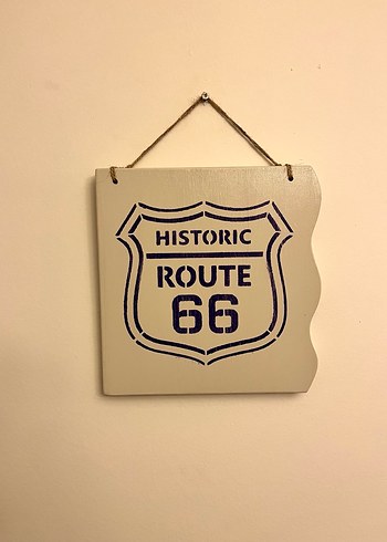 Vintage Beyaz Historic Route 66 Tablo