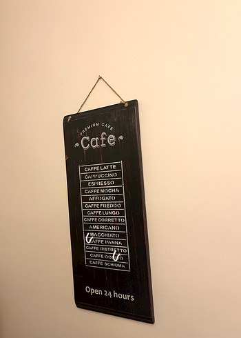 Kahve Çeşitleri Ahşap Askılı Duvar Panosu - Görsel 3