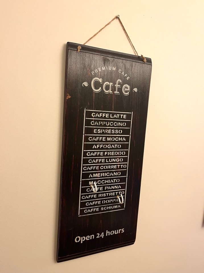 Kahve Çeşitleri Ahşap Askılı Duvar Panosu - Görsel 4