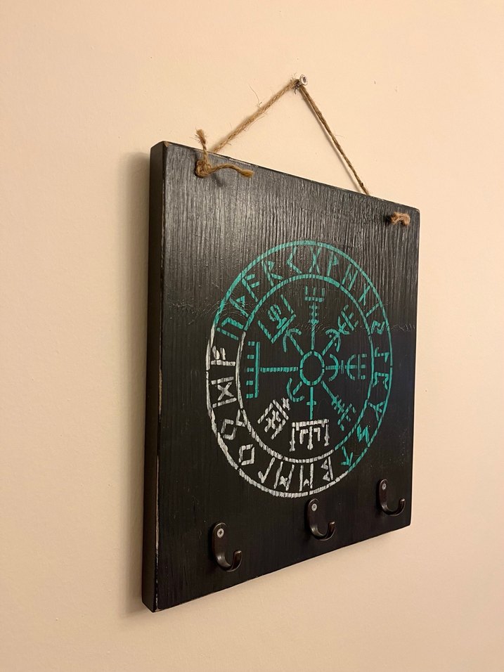 Dekoratif İskandinav Rünleri Duvar Askılığı - Görsel 3