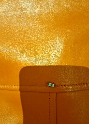 Kadın Kırmızı Düğmeli Deri Ceket. - Görsel 5