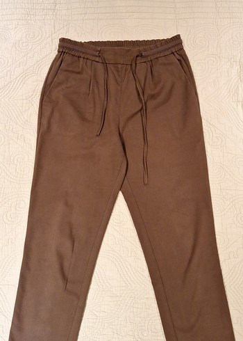 Kadın Haki Pamuklu Rahat Kesim Pantolon. - Görsel 2