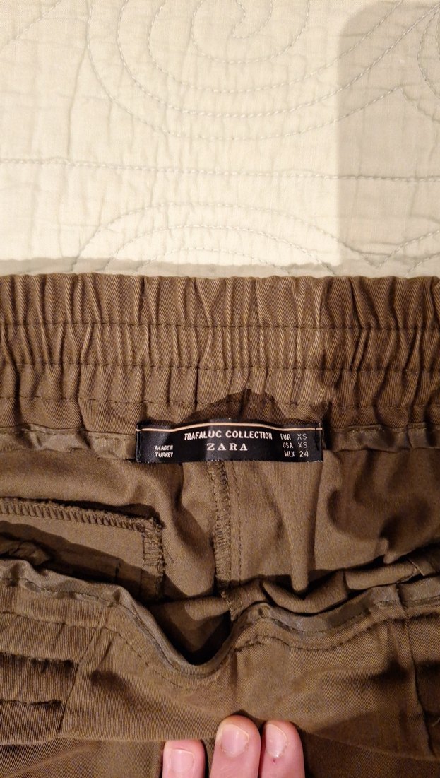 Kadın Haki Pamuklu Rahat Kesim Pantolon. - Görsel 3