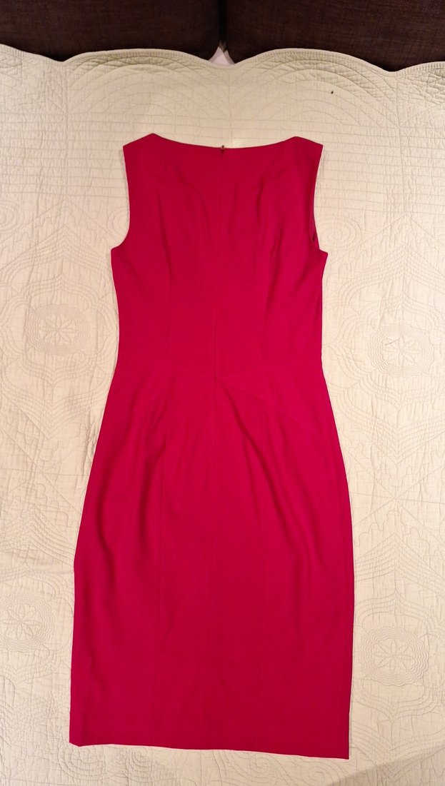 Kirmizi Midi Kalem Elbise - Görsel 3