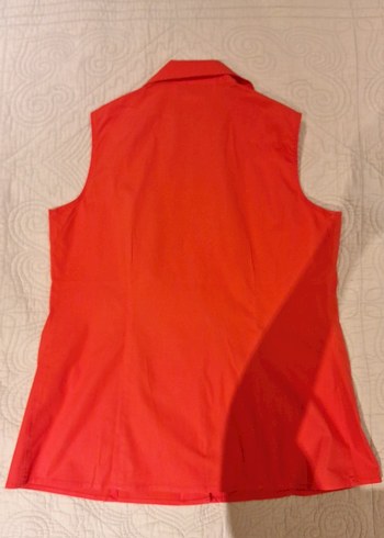 Kırmızı Düğmeli Kolsuz Kadın Hamile Gömlek - Görsel 3