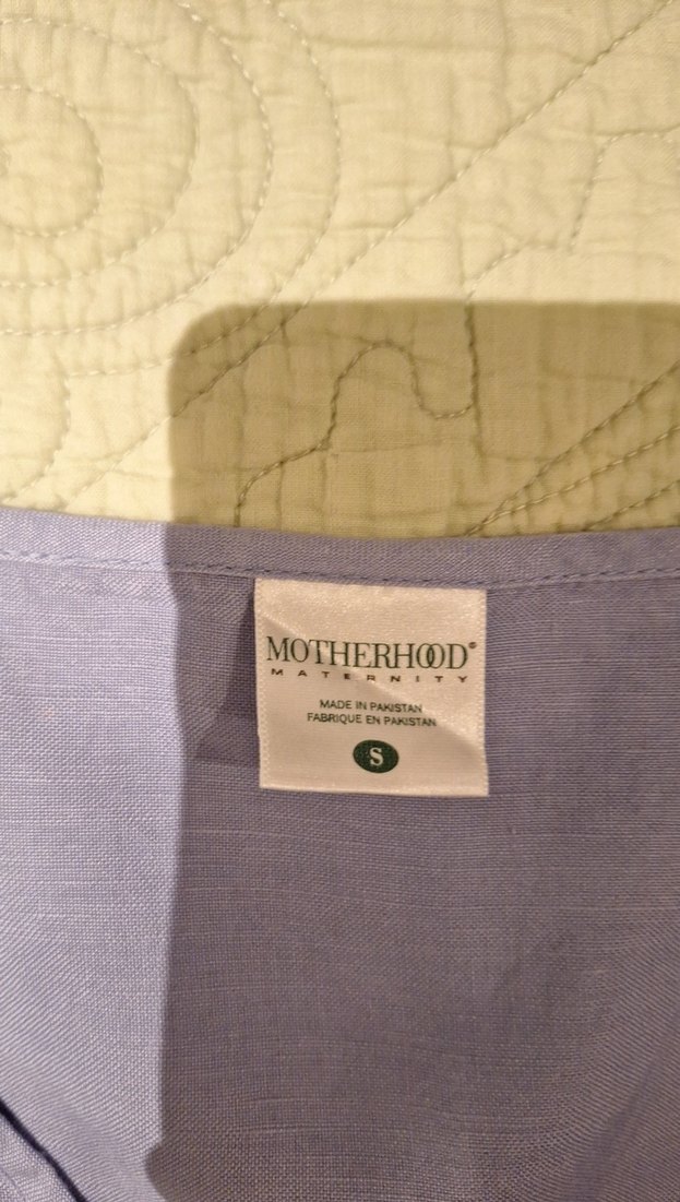 Lila V Yaka Keten Hamile Bluzu - Görsel 2