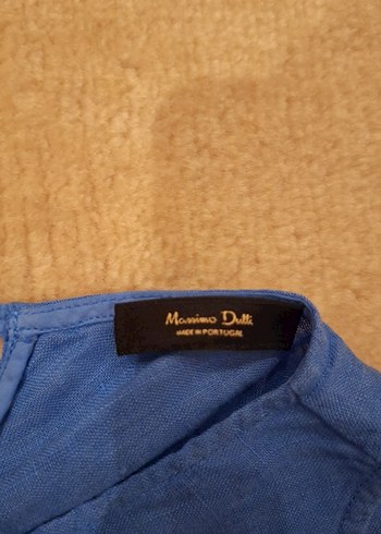 Mavi Kolsuz Hamile Keten Tunik - Görsel 3