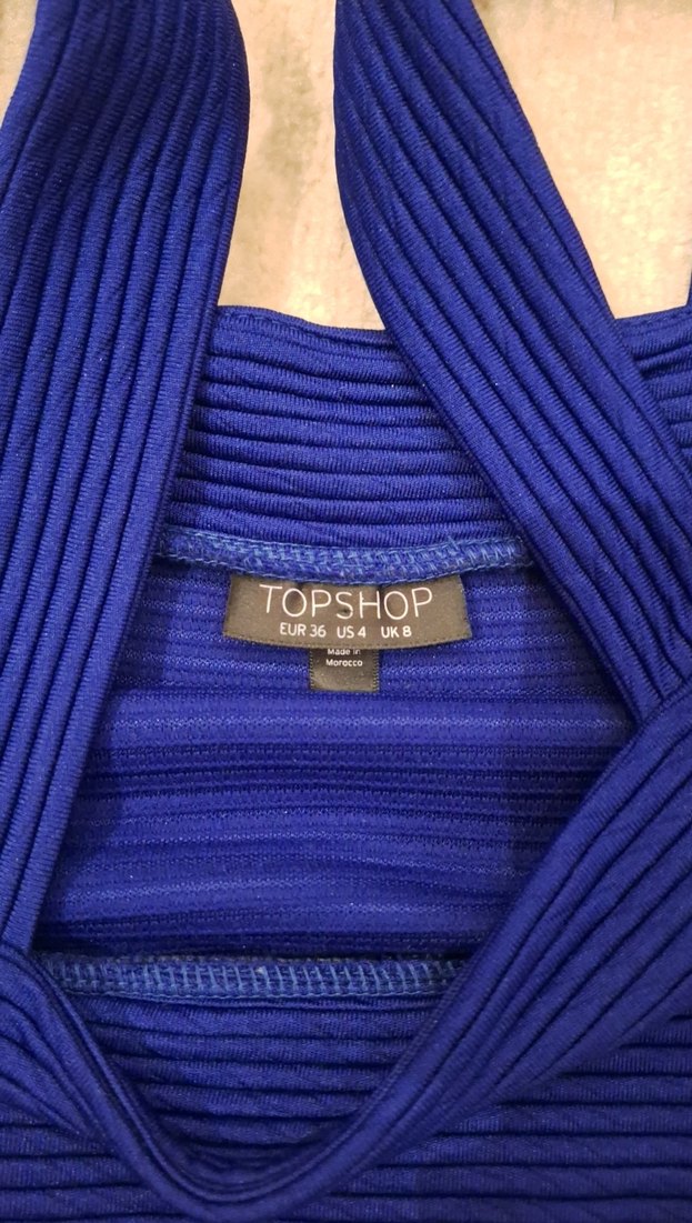 Mavi Piliseli Askılı Midi Elbise - Görsel 2