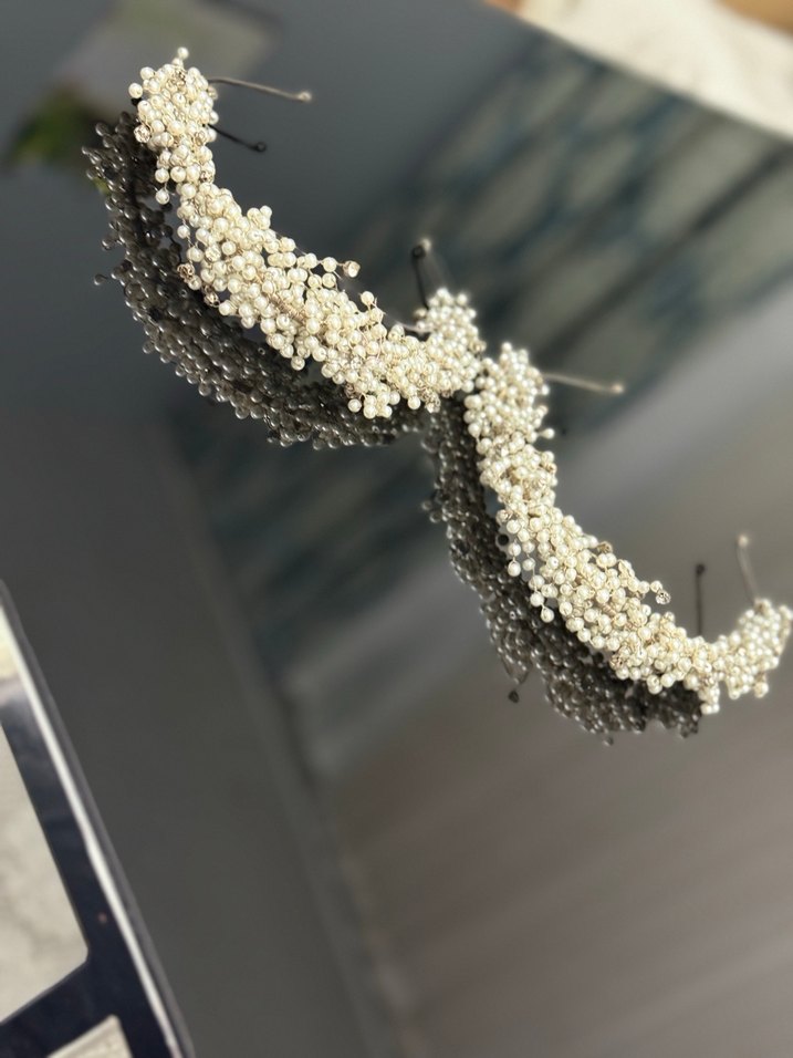 İnci Boncuklu beyaz  Kadın Saç Aksesuarı - Görsel 2