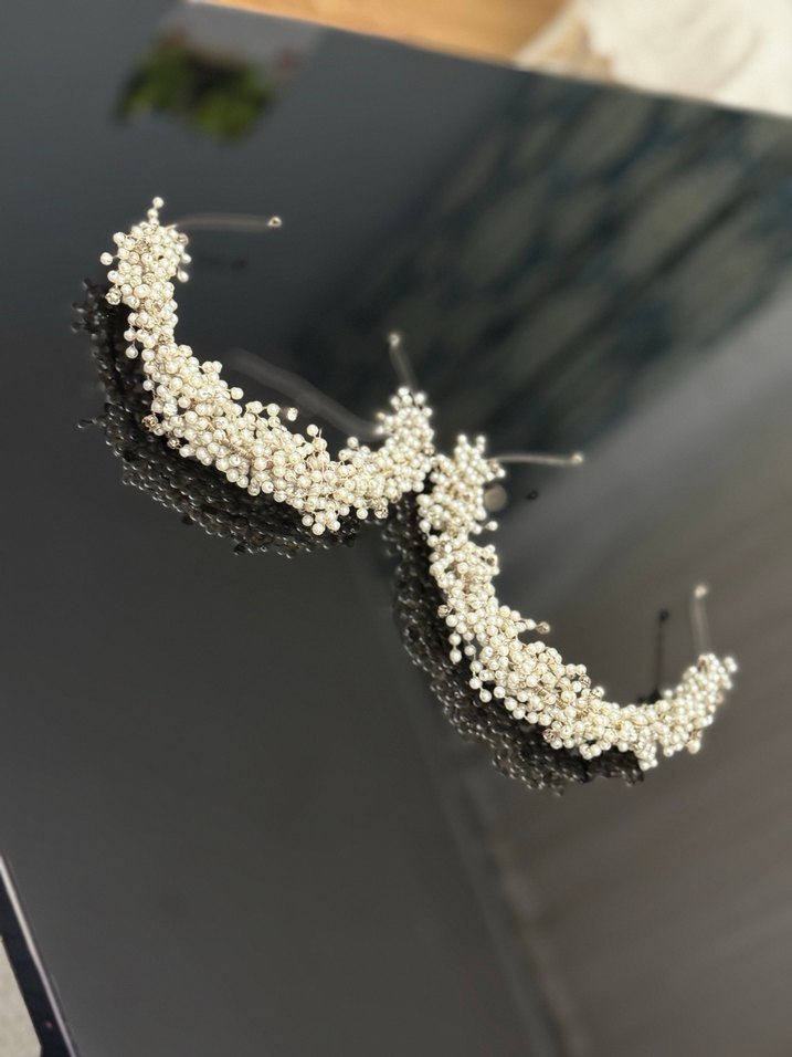 İnci Boncuklu beyaz  Kadın Saç Aksesuarı - Görsel 3