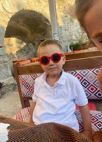 Erkek Retro Kırmızı Yuvarlak Güneş Gözlüğü - Görsel 2