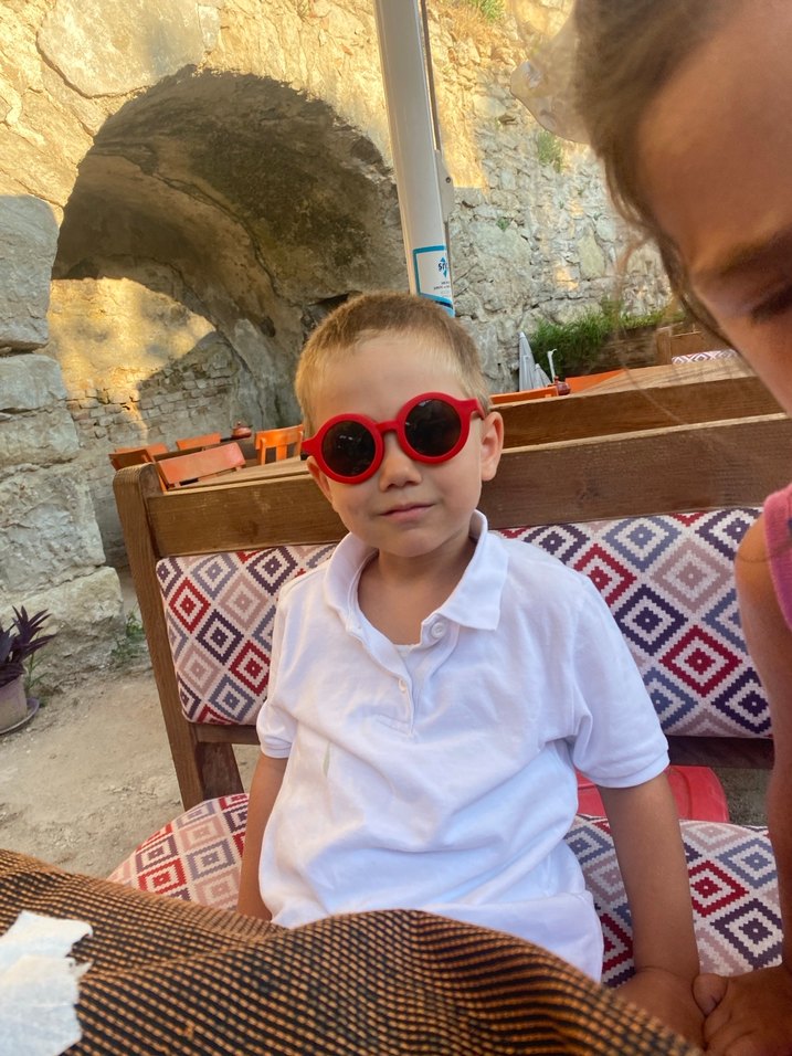 Erkek Retro Kırmızı Yuvarlak Güneş Gözlüğü - Görsel 2