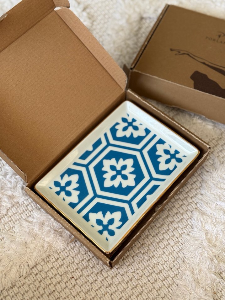 Mavi Desenli dikdörtgen morocco tabak - Görsel 3