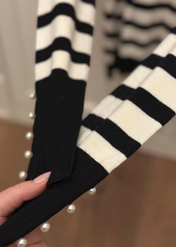 zara çizgili triko bluz - Görsel 2