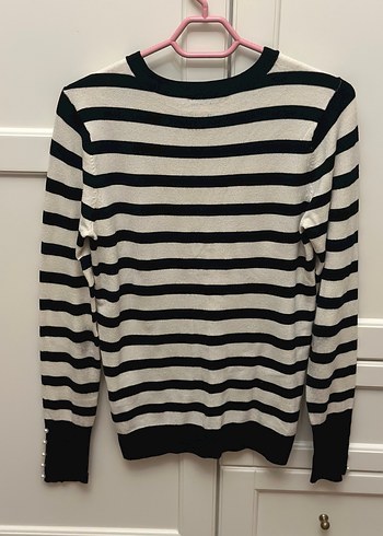 zara çizgili triko bluz - Görsel 4