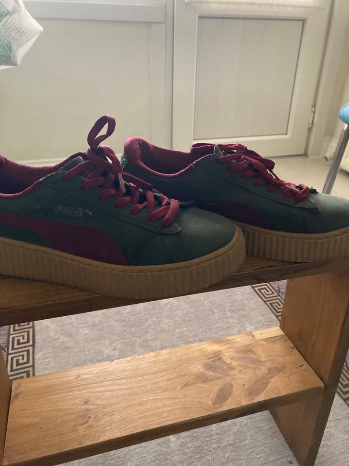 Bordo Süet Kadın Spor Ayakkabı Platform Topuklu - Görsel 4