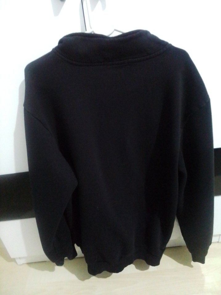 Kadın Siyah boğazı Fermuarlı Sweatshirt - Görsel 4