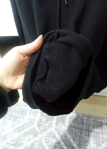 Kadın arkası kelebekli Siyah Kapüşonlu Sweatshirt - Görsel 4