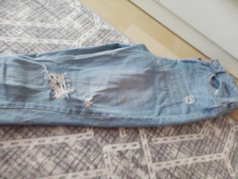 Düğmeli Mavi Kadın Denim Jean - Görsel 3