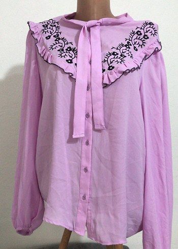 İşlemeli Fırfırlı Bohem Bluzu - Görsel 2