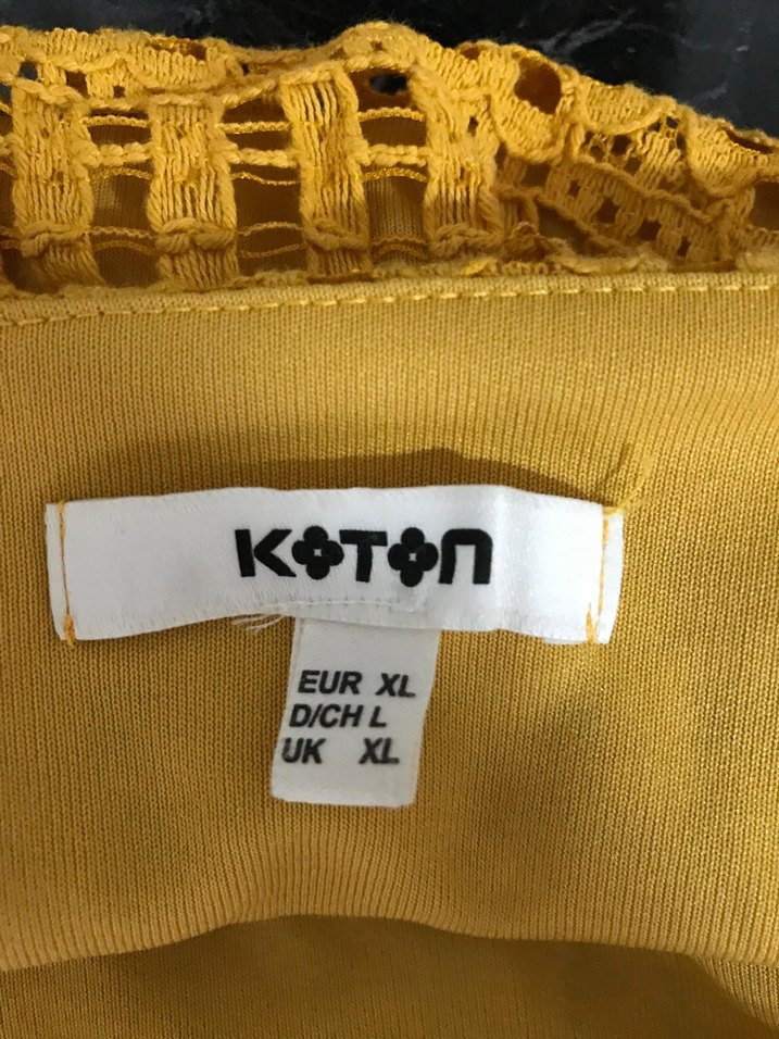 Parlak Sarı Dantel etek - Görsel 2