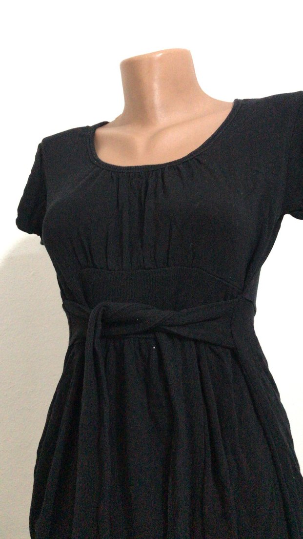 Kemerli Siyah Midi Gothic Elbise - Görsel 3