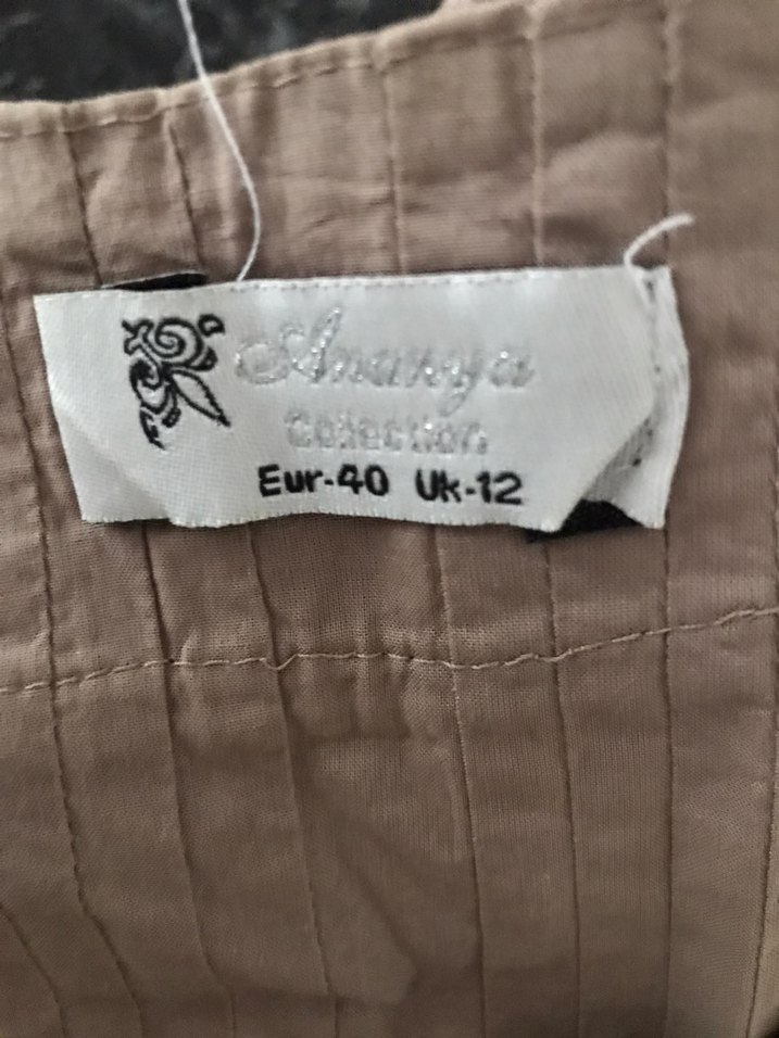 Bej Düğmeli Keten Vintage Bluz - Görsel 4