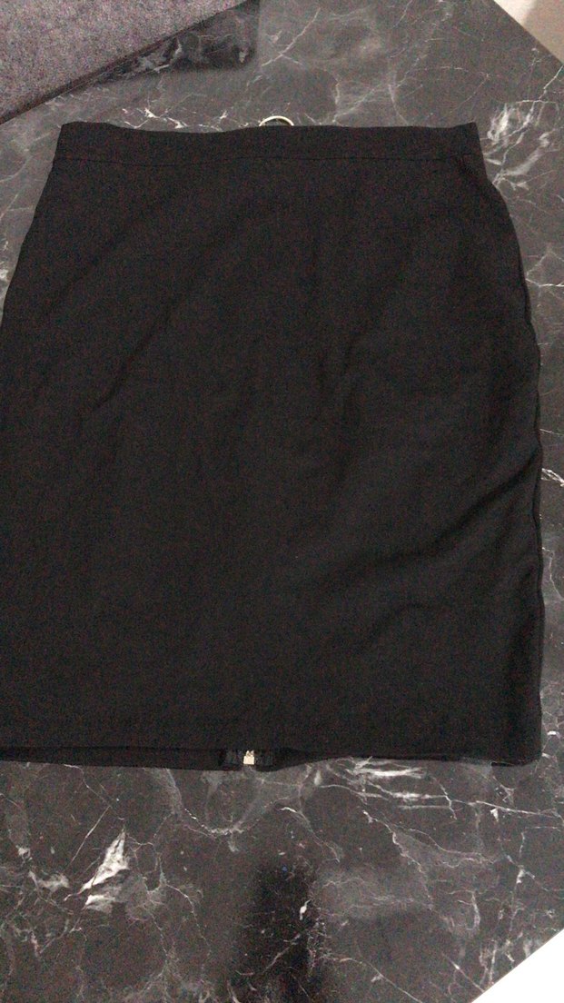 Fermuarlı Siyah Süet Mini Etek - Görsel 2