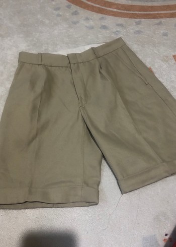 Bej Renkli Bol Kesim Erkek Mini Şort - Görsel 3