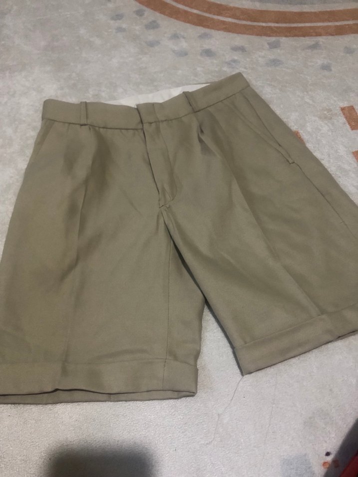 Bej Renkli Bol Kesim Erkek Mini Şort - Görsel 2