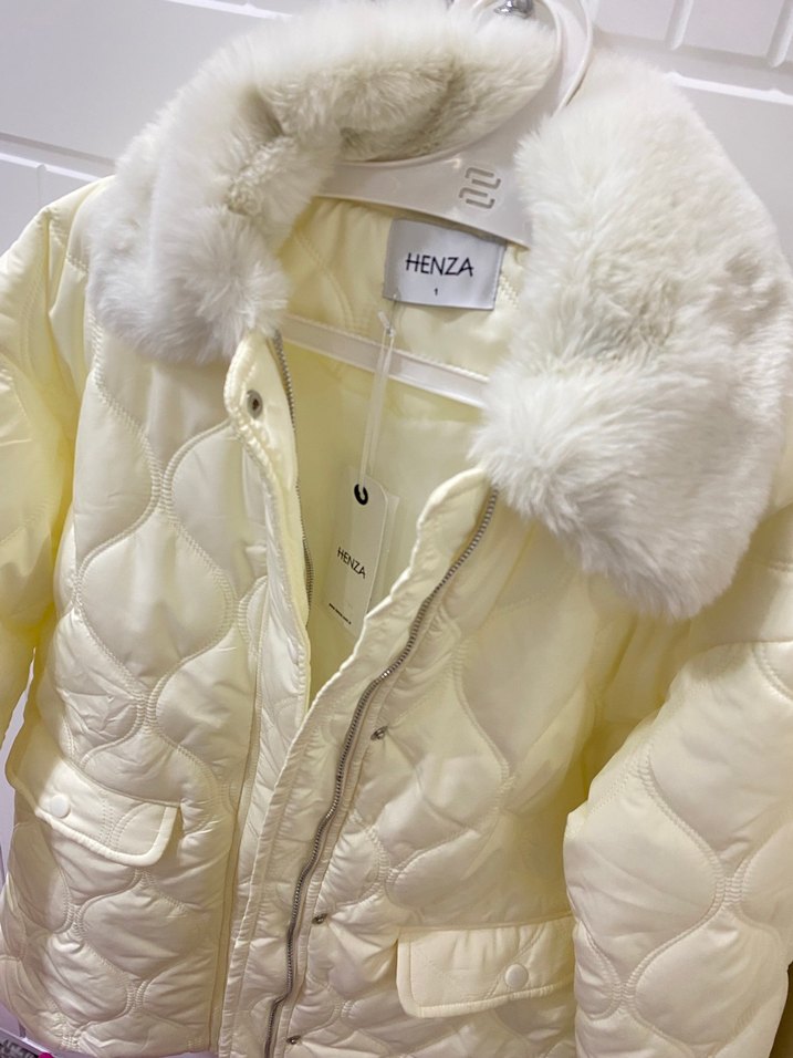 Beyaz Kürklü Kadın Kışlık Ceket - Görsel 2