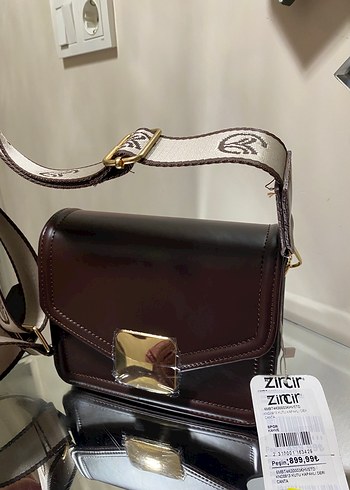 Kahverengi Deri Tokalı Kadın Çanta - Görsel 2