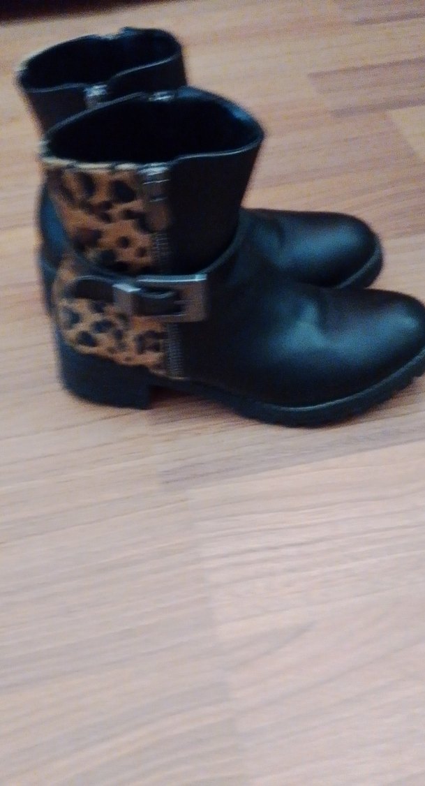 Kahverengi Leopar Desenli Tokalı Kadın Bot - Görsel 2