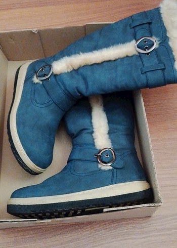 Gri Kürklü Kadın çizme - Görsel 4