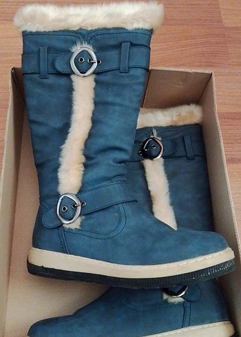 Gri Kürklü Kadın çizme - Görsel 2