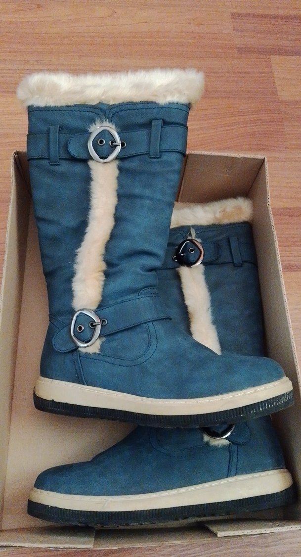 Gri Kürklü Kadın çizme - Görsel 2