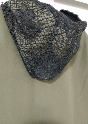 Bayan haki yeşil Fermuarlı Yağmurluk - Görsel 6