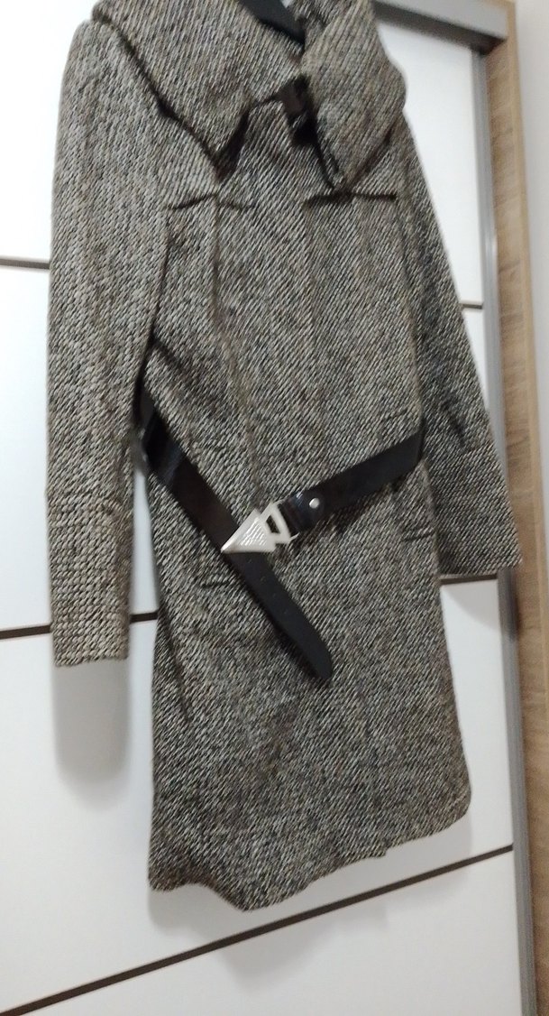 Kemer Detaylı şanel Uzun Kaban - Görsel 4