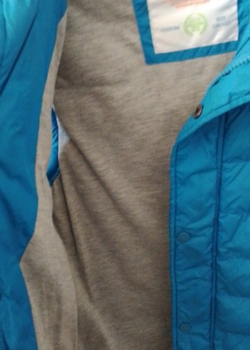 Mavi Kapüşonlu Fermuarlı Yelek - Görsel 4