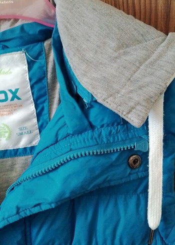 Mavi Kapüşonlu Fermuarlı Yelek - Görsel 3