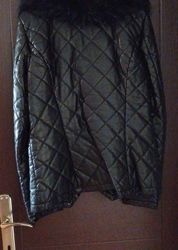 Bayan kürk yakalı deri mont - Görsel 3