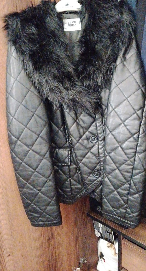 Bayan kürk yakalı deri mont - Görsel 2